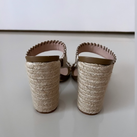 Aqua Canvas Sandal Heels - Picture 3 of 3